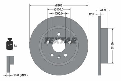 Brake Disc TEXTAR 92205503
