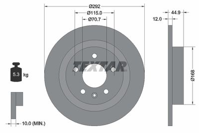 Brake Disc TEXTAR 92205703