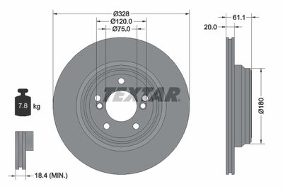 Brake Disc TEXTAR 92211305