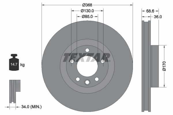 TEXTAR 92213603 Brake Disc