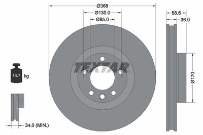 Brake Disc TEXTAR 92213603