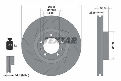 Brake Disc TEXTAR 92214005