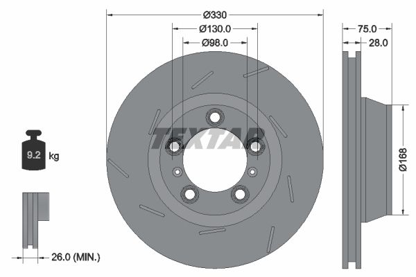 TEXTAR 92220607 Brake Disc