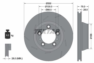 Brake Disc TEXTAR 92220607