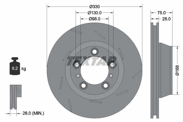 TEXTAR 92220707 Brake Disc