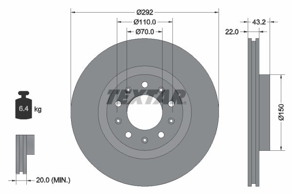 TEXTAR 92221103 Brake Disc