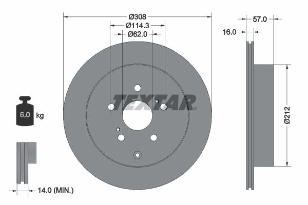 TEXTAR 92222200 Brake Disc