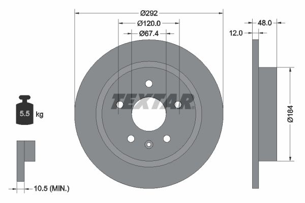 TEXTAR 92222903 Brake Disc