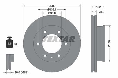 Brake Disc TEXTAR 92223000