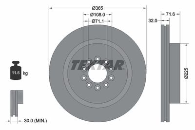 Brake Disc TEXTAR 92223103