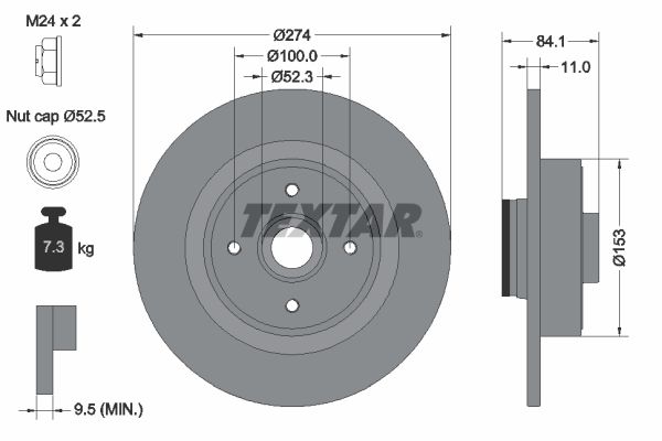 TEXTAR 92223203 Brake Disc