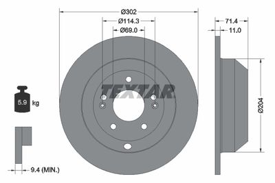 Brake Disc TEXTAR 92223403