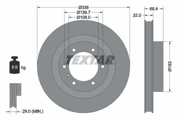 TEXTAR 92223903 Brake Disc
