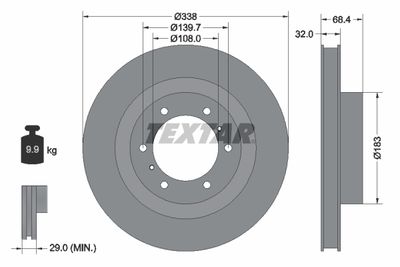Brake Disc TEXTAR 92223903