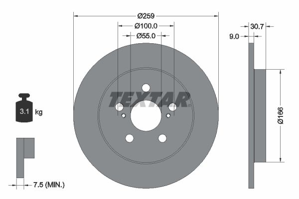 TEXTAR 92224003 Brake Disc