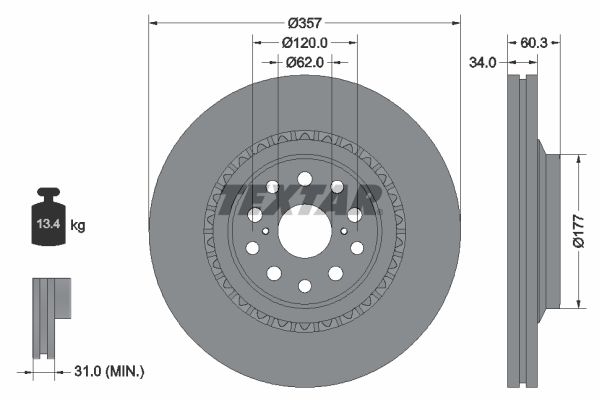 TEXTAR 92224303 Brake Disc