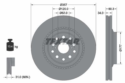 Brake Disc TEXTAR 92224303