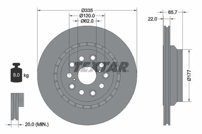 Brake Disc TEXTAR 92224403