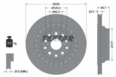 Brake Disc TEXTAR 92224503