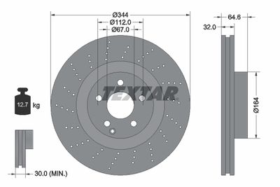 Brake Disc TEXTAR 92224605
