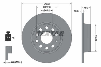 Brake Disc TEXTAR 92224903