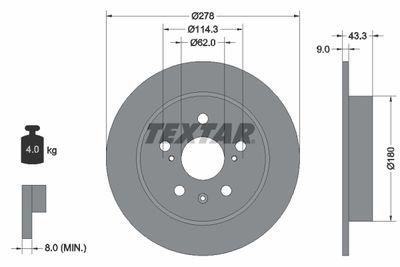 Brake Disc TEXTAR 92225303