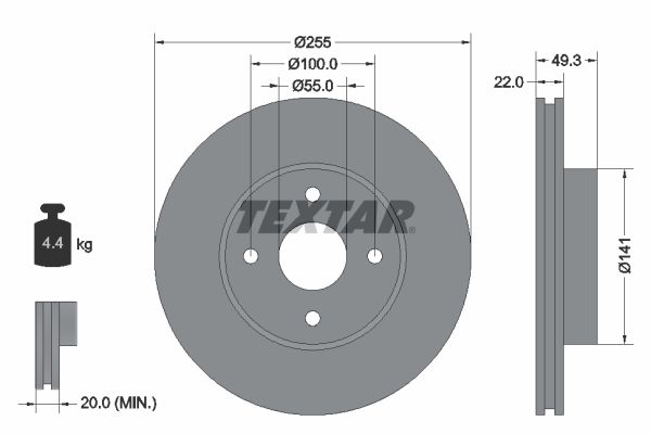 TEXTAR 92226300 Brake Disc