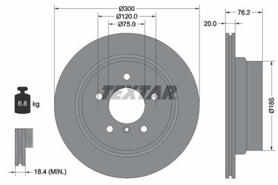 Brake Disc TEXTAR 92227103