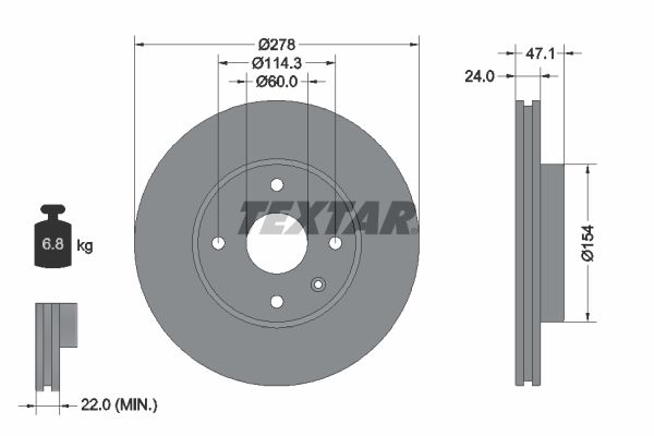 TEXTAR 92227303 Brake Disc