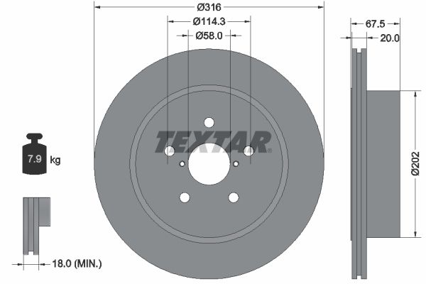 TEXTAR 92227803 Brake Disc