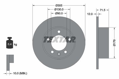 Brake Disc TEXTAR 92228700