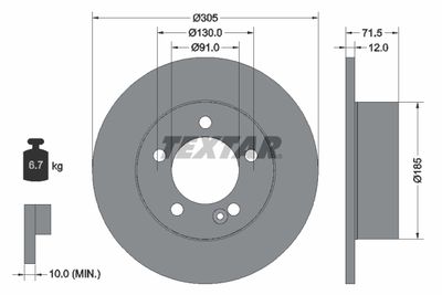 Brake Disc TEXTAR 92228800