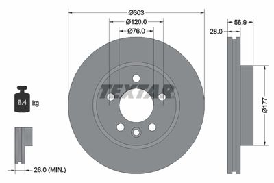 Brake Disc TEXTAR 92228903