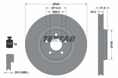 Brake Disc TEXTAR 92229205