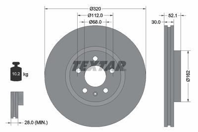 Brake Disc TEXTAR 92229303