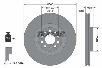 Brake Disc TEXTAR 92229805