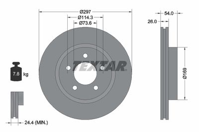 Brake Disc TEXTAR 92230003
