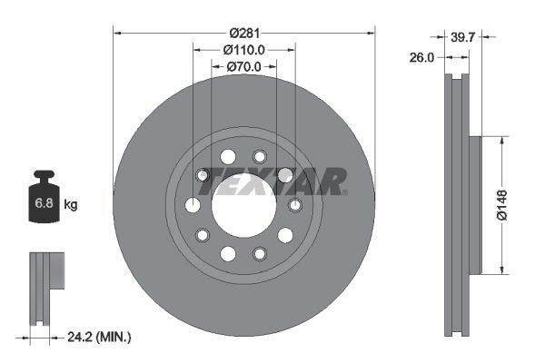 TEXTAR 92230103 Brake Disc