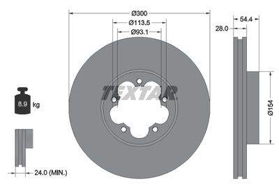 Brake Disc TEXTAR 92231500