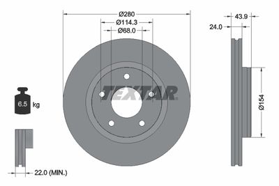 Brake Disc TEXTAR 92232203