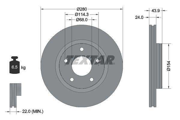 TEXTAR 92232205 Brake Disc