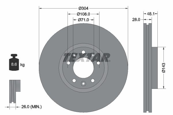 TEXTAR 92232303 Brake Disc