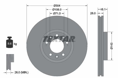 Brake Disc TEXTAR 92232305