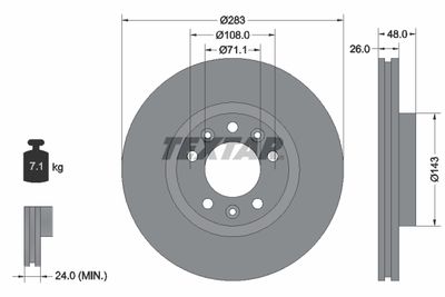 Brake Disc TEXTAR 92232503