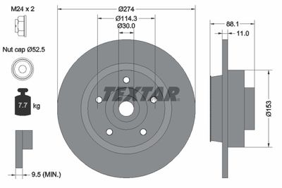 Brake Disc TEXTAR 92232603