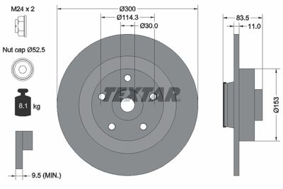 Brake Disc TEXTAR 92233103