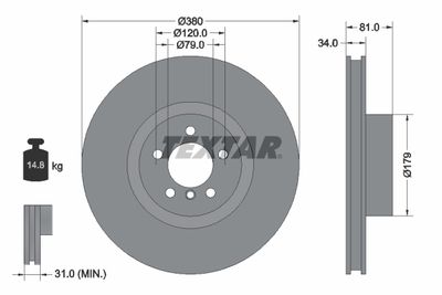 Brake Disc TEXTAR 92233905