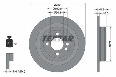 Brake Disc TEXTAR 92234003