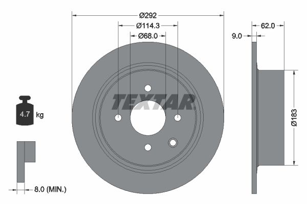 TEXTAR 92234303 Brake Disc