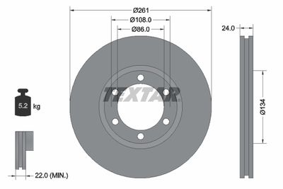 Brake Disc TEXTAR 92234700